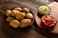 Papas al mojo Canary islands wrinkled potatoes Royalty Free Stock Photo