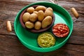 Papas al mojo Canary islands wrinkled potatoes Royalty Free Stock Photo