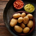 Papas al mojo Canary islands wrinkled potatoes Royalty Free Stock Photo