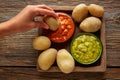 Papas al mojo Canary islands wrinkled potatoes Royalty Free Stock Photo