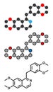 Papaverine opium alkaloid molecule. Used as antispasmodic drug Royalty Free Stock Photo