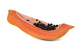 Papaya  cut in half with isolate on a white background Royalty Free Stock Photo