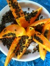 Papaya and cutting steps