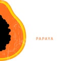 Papaya flat vector background. Summer fruit. Summer sale background with papaya. Banner, poster, flyer