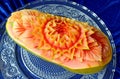 Papaya fruit beautiful creative Thai original carving Royalty Free Stock Photo