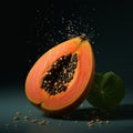 papaya fruit on colorful background , generated by AI