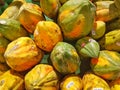 Papaya fruit is green and yellow in one container Royalty Free Stock Photo