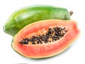 Papaya fruit isolated on a white. Royalty Free Stock Photo