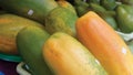 Papaya fruit, looks very cute, macro image, blurry background