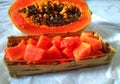 Papaya fruit when ripe tastes very sweet, and good for digestion