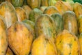 Papaya fruit in supermarket - Scientific name: Carica papaya