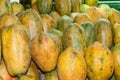 Papaya fruit in supermarket - Scientific name: Carica papaya