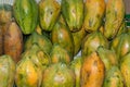 Papaya fruit in supermarket - Scientific name: Carica papaya