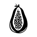 Papaya icon, isolated on white. Vector illustration