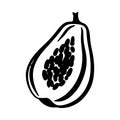 Papaya icon, isolated on white background. Vector illustration