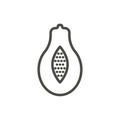 Papaya icon vector. Outline fruit, line papaya symbol.