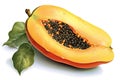 papaya isolated on white background. Generated by AI Royalty Free Stock Photo