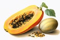 papaya isolated on white background. Generated by AI Royalty Free Stock Photo