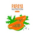 Papaya nutrition poster template concept design