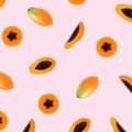 Papaya Poster With Pink Background