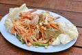 Papaya salad with blue crab Royalty Free Stock Photo