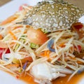 Papaya salad with blue crab Royalty Free Stock Photo