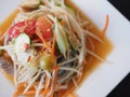 Somtum Thai food Or papaya salad, Esan& x27;s food