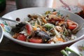 Papaya Salad with Pickled Crab and Fermented Fish, Thai Food Royalty Free Stock Photo