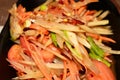 Papaya salad with salmon. Thail food Royalty Free Stock Photo