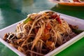 Papaya salad with salted crab and fermented fish Royalty Free Stock Photo