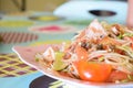 Papaya salad seafood Royalty Free Stock Photo