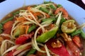 Papaya salad Thai cuisine spicy delicious.Thai food, papaya salad, Somtum, Closeup