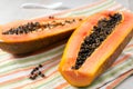 Papaya with seeds ripe and fresh