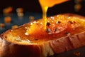 papaya toast, macro shot of a fresh breakfast with Dripping Honey, AI Generated Royalty Free Stock Photo