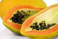 Papaya on white background.