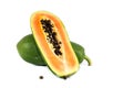 Papaya white background in studio