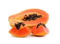 papayas on the white ground Royalty Free Stock Photo