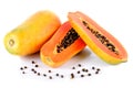 papayas on the white ground Royalty Free Stock Photo