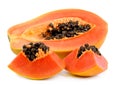 papayas on the white groundback Royalty Free Stock Photo