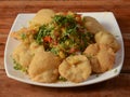 Papdi chaat is a famous midday snack in india