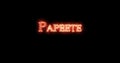 Papeete written with fire. Loop