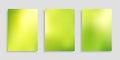 Gradient mesh background. Set green smooth vertical banners A4 format. Collection blurry abstract backgrounds.