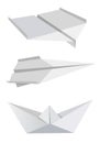 Paper aeroplanes and boat Royalty Free Stock Photo