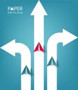 Paper air plane symbol. Different arrow direction for different goal vector illustration