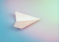 Paper airplane close up on colourful background Royalty Free Stock Photo
