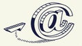 Paper airplane with email symbol, digital mail and message delivery vector design Generative AI