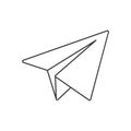 Paper airplane. Empty polygon. Simple vector icon on white background for logo, sticker or label Royalty Free Stock Photo