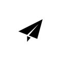 Paper Airplane, Fly Plane, Origami. Flat Vector Icon illustration. Simple black symbol on white background. Paper Airplane, Fly Royalty Free Stock Photo