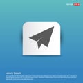 Paper airplane icon - Blue Sticker button Royalty Free Stock Photo