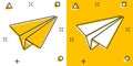 Paper airplane icon in comic style. Plane vector cartoon illustration on white isolated background. Air flight business concept Royalty Free Stock Photo